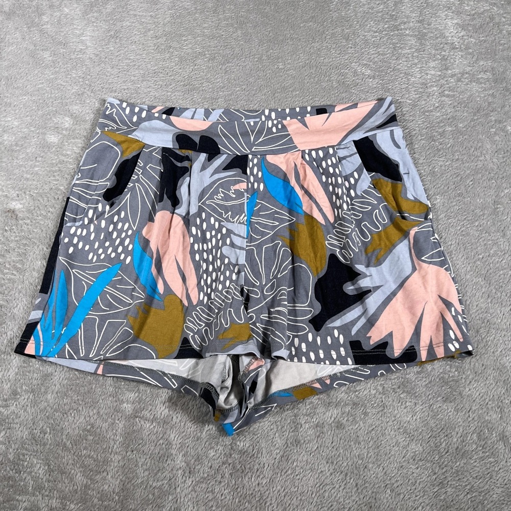 Fighting Eel Ava Sky Shorts Womens Large Multicolor Tropical Print 3" Stretch
